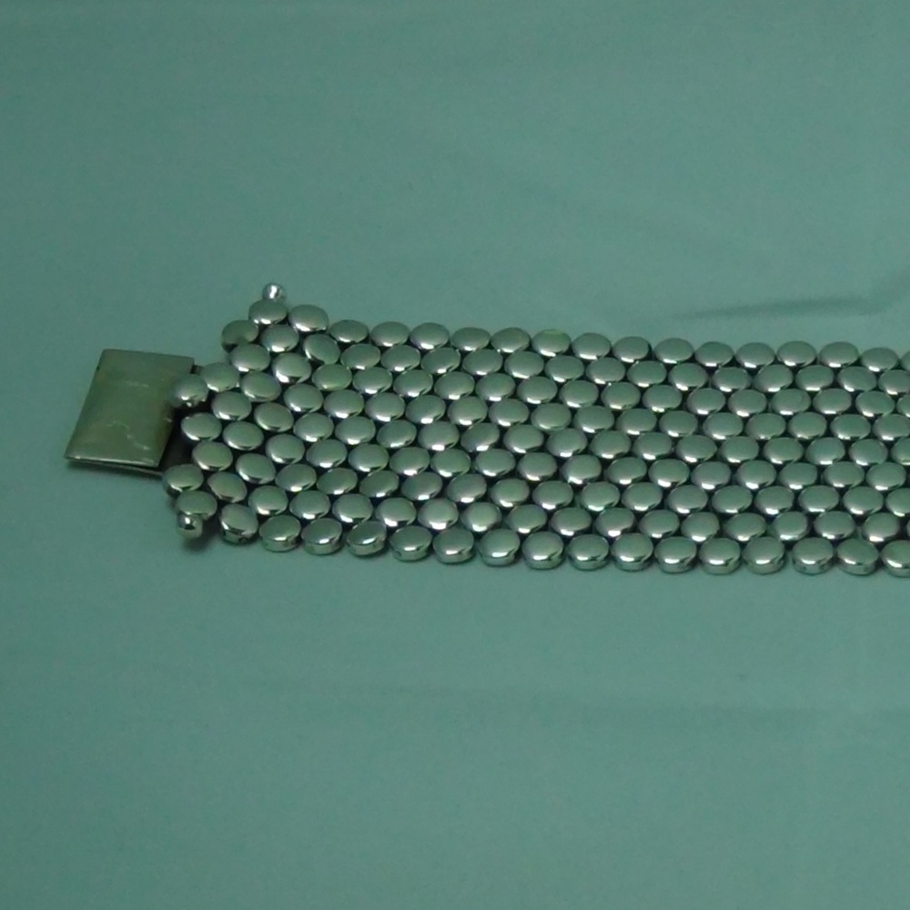 *SOLD**Taxco 925SS 198gTW  Chain-mail Dot Bracelet